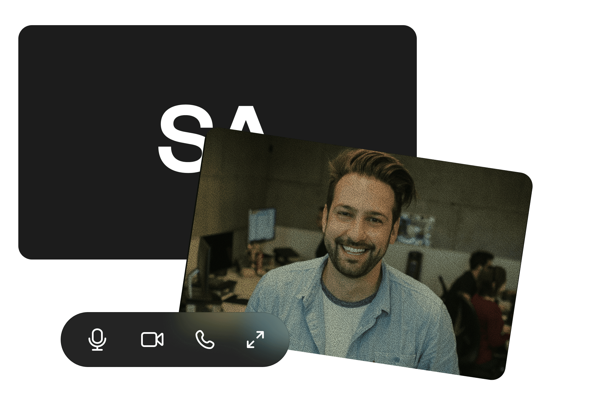 Video call with founder over a brand canvas