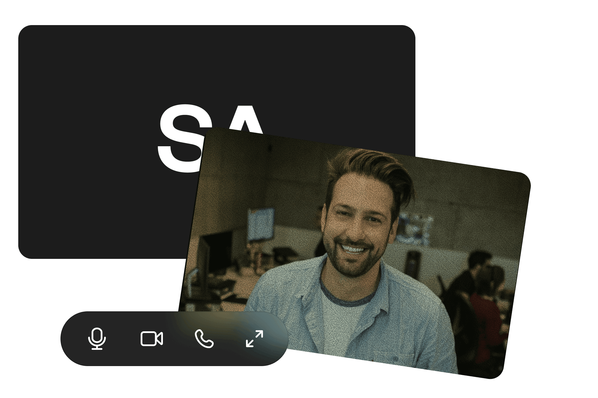 Video call with founder over a brand canvas